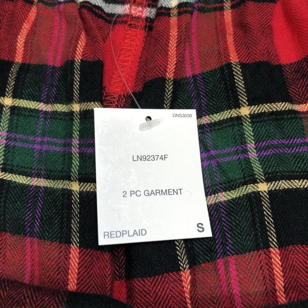 Lauren Ralph Lauren Womens Plaid Pajama Set SIZE SMALL Red Button Up Long Sleeve - Picture 14 of 16